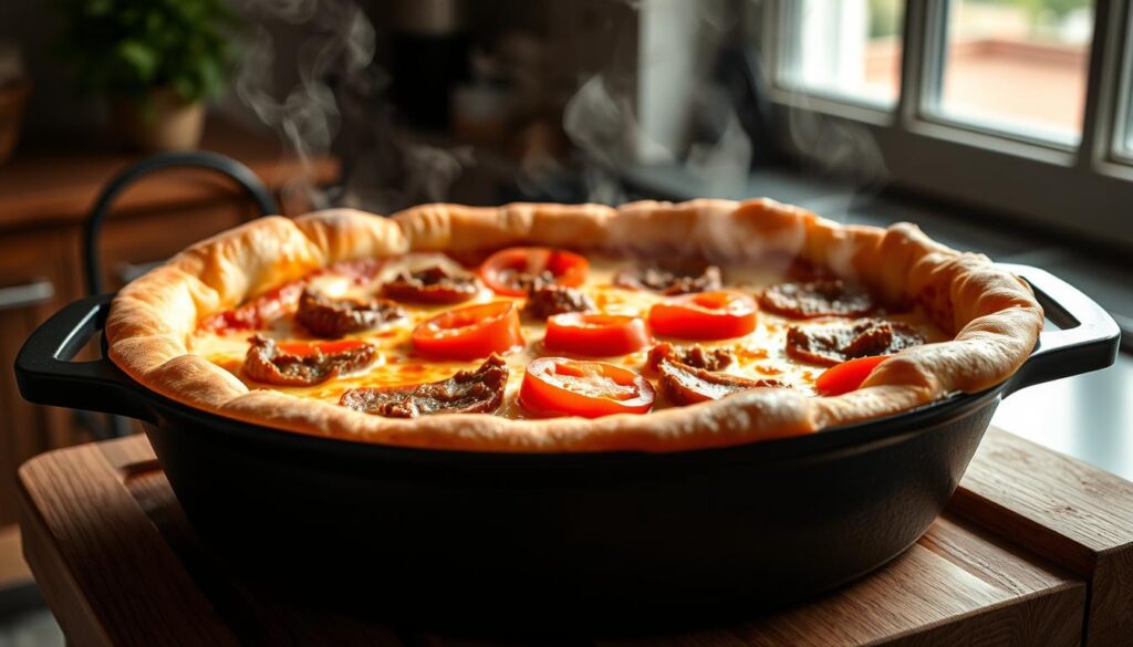 homemade deep dish pizza