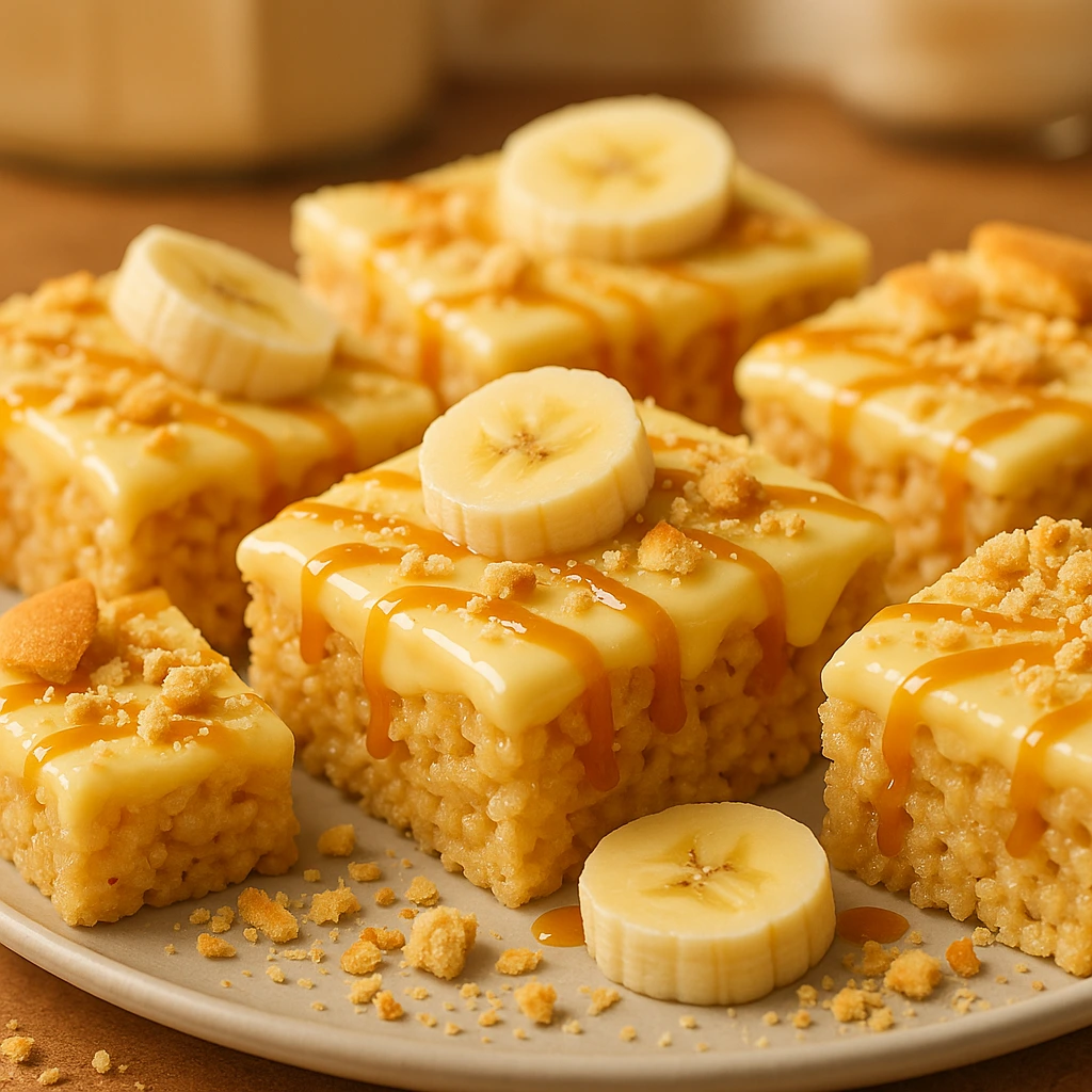 banana pudding rice krispie treats