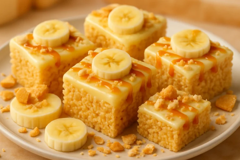 banana pudding rice krispie treats